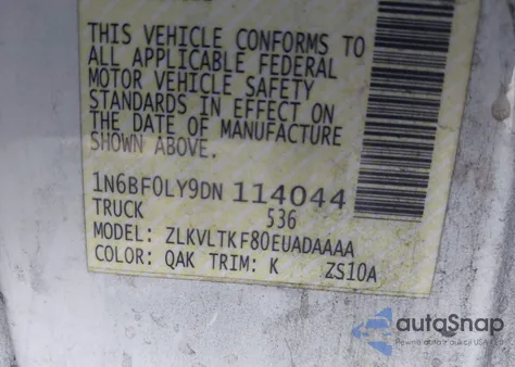 2013 Nissan Nv Cargo Nv2500 Hd Sv V6 from USA, damaged, VIN 1N6BF0LY9DN114044